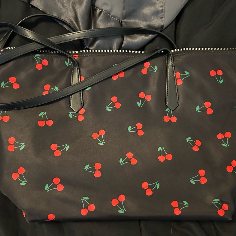 Kate Spade Cherry Print Black Tote - Picture 2 of 3